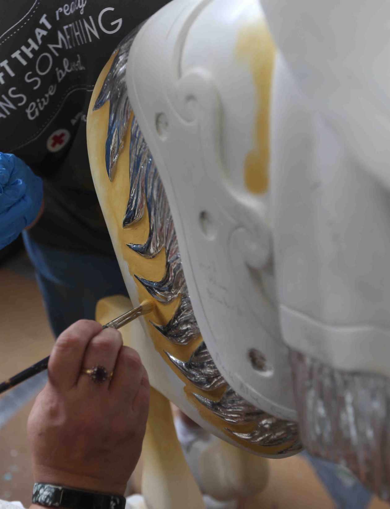 Buffalo Heritage Carousel restoration team's work in progress